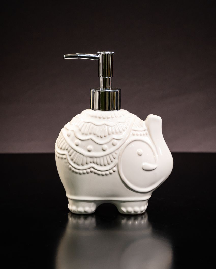 Weight MISSING | Elegant Ceramic Elephant Parade Bathroom Set | Set of 3