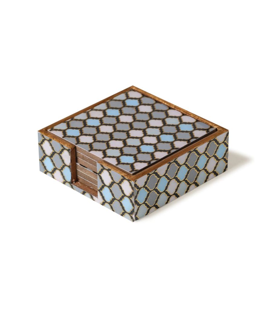 Playful Vibrant Zingy Box Coasters | Set of 6 | 4 x 2 inches