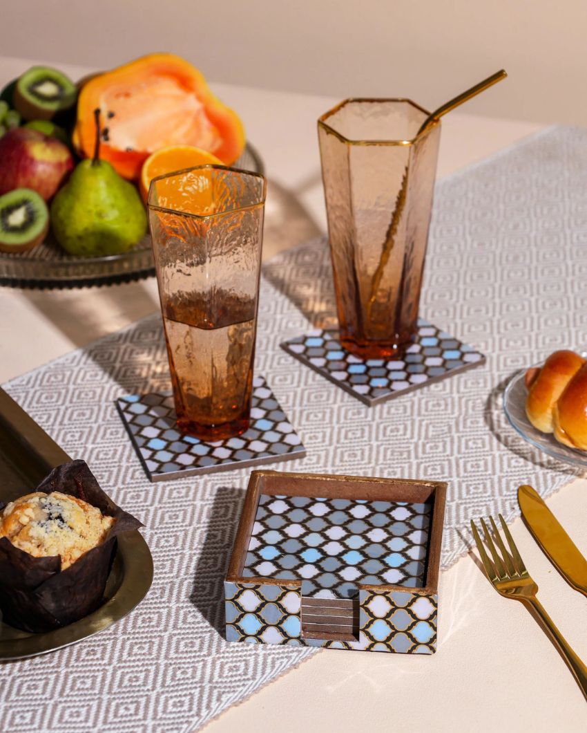 Playful Vibrant Zingy Box Coasters | Set of 6 | 4 x 2 inches