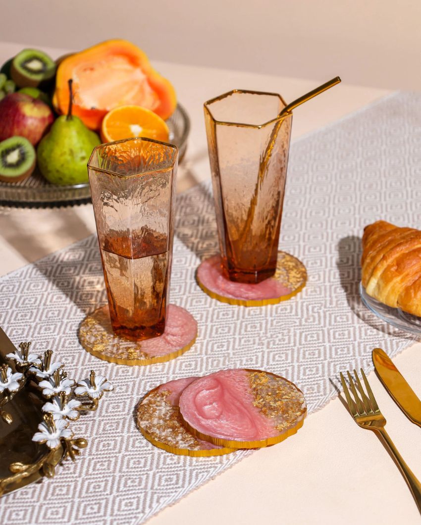 Elegant Artistic Resin Art Coasters | Set of 4 | 4 x 4 x 2 inches