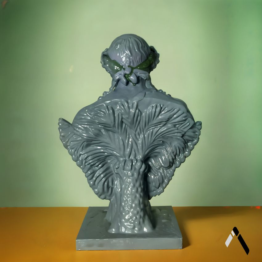 Iconic Grey Napoleon Bonaparte French General Bust Ceramic Showpiece | 6 x 9 x 12 inches