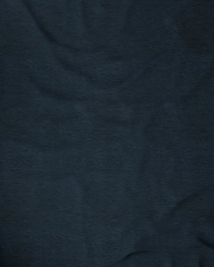 Solid Dark Blue Polyester Curtains | Set Of 2 | Window, Door, Long Door | 5 Ft, 7 ft, 9 Ft Door (7 Ft)