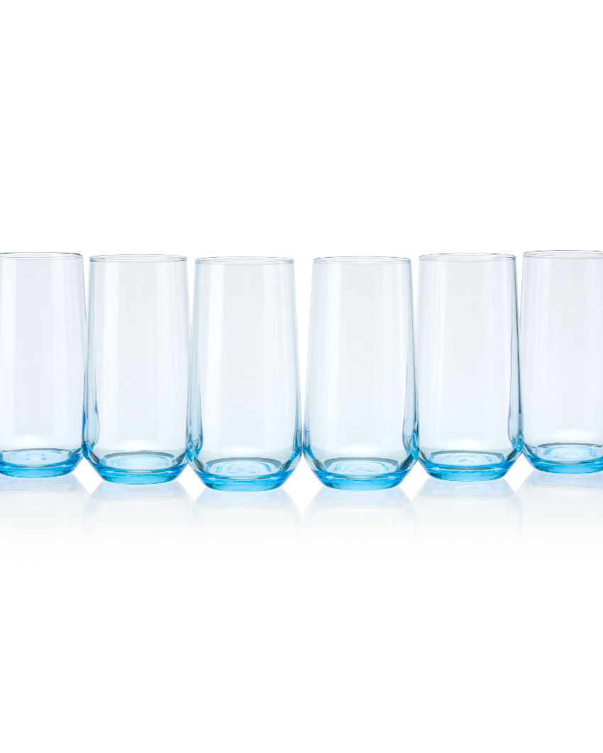 Allegra Long Drink Water & Juice Glasses | Set of 6 | 3 x 6 inches | 470ml