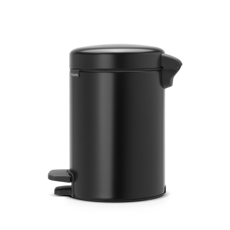 NewIcon Plastic Pedal Bin | 3000 ml Black