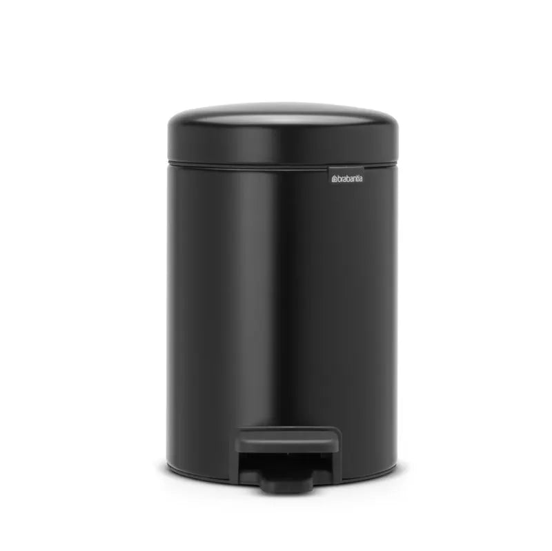 NewIcon Plastic Pedal Bin | 3000 ml Black