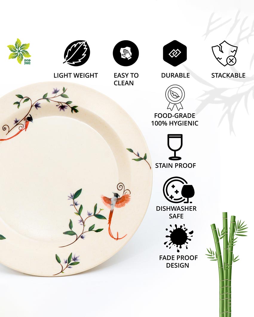 Paradise Design Non Toxic Eco Friendly Bamboo Dinner Plates | 11 inches
