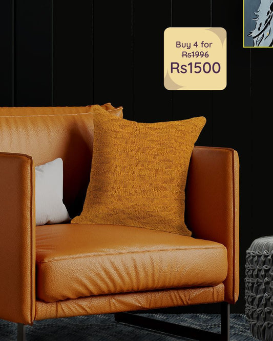 Orange Sio Cotton Cushion Cover | 16 x 16 inches