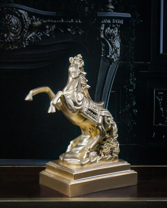 The Golden Stallion Horse Figurine Polyresin Showpiece
