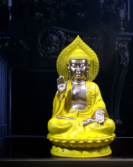 Sitting Buddha's Grace Polyresin Showpiece