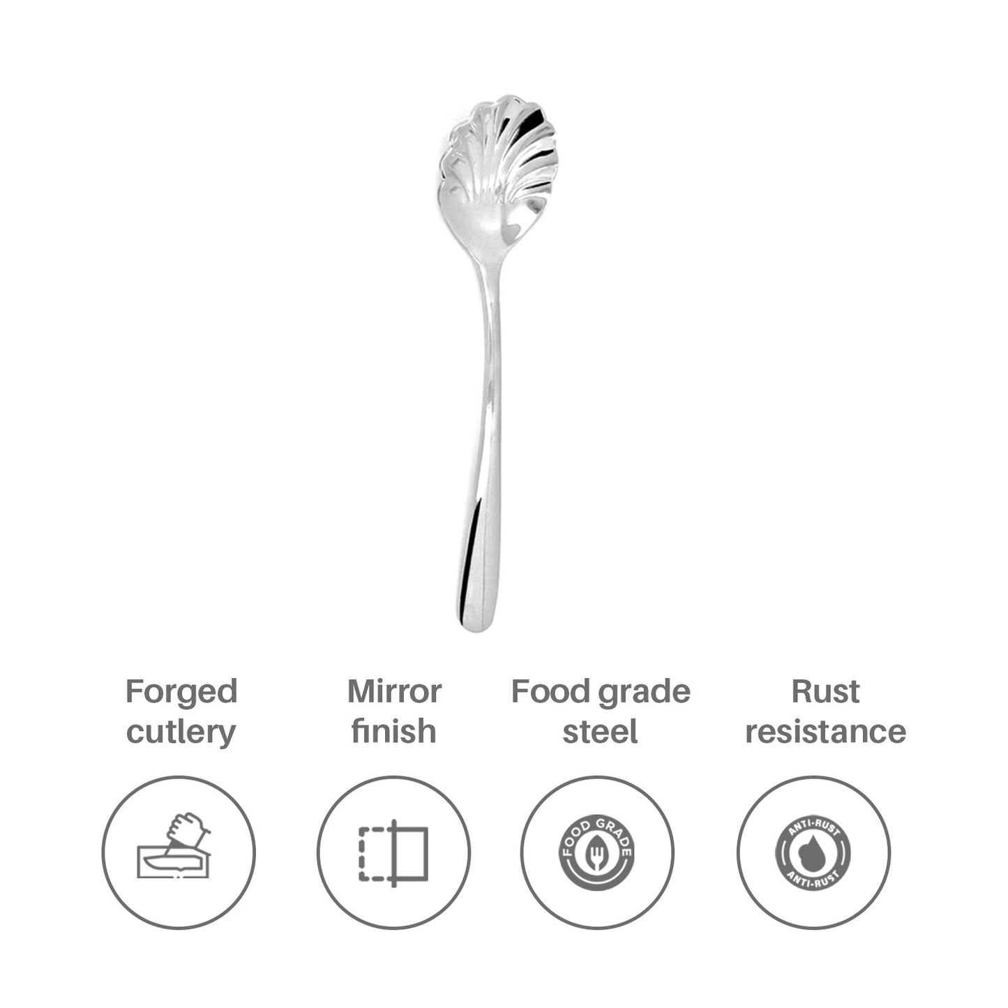CulinexbythinKitchen Dora Sugar Spoon Mirror Finish | Set of 6 | 6 inches