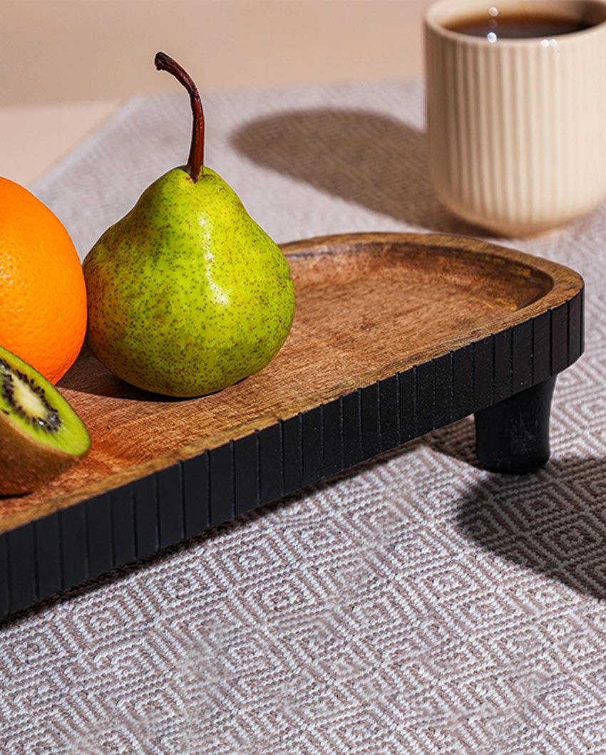 Exquisite Craftsmanship Timeless Classic Wooden Platter on Legs | 5 x 2 inches