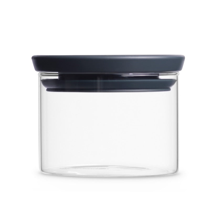 Dark Grey Stackable Glass Jar 300 ml