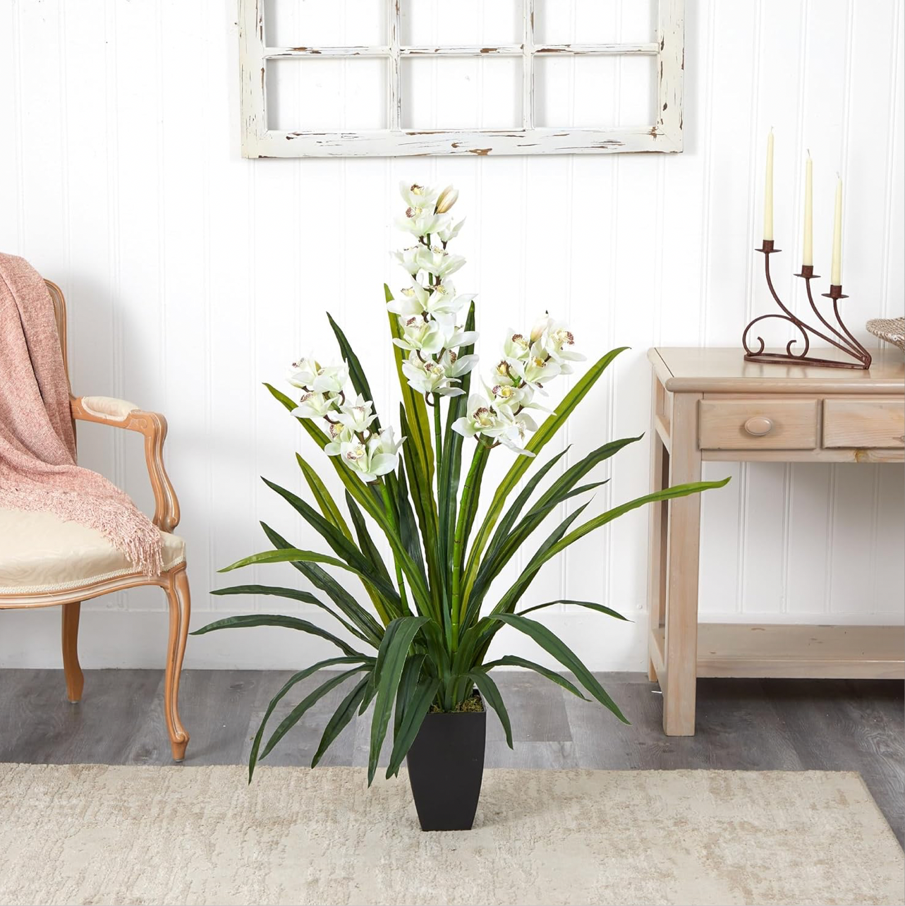 White Lily of the Valley Plant with Black Pot | 3 ft tall