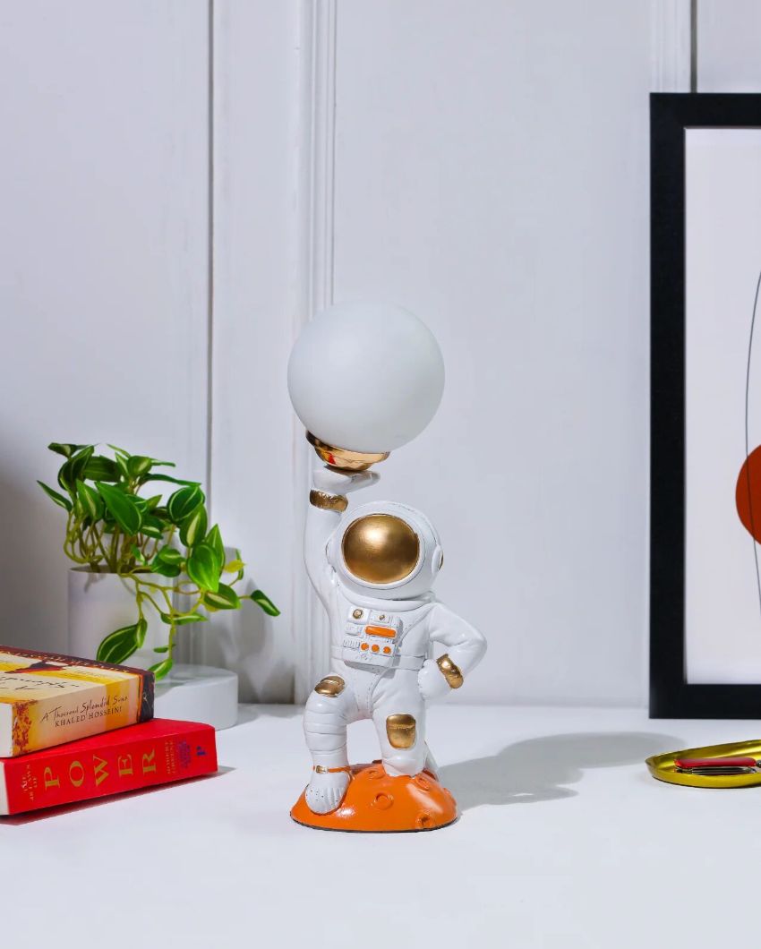 Futuristic Space Inspired Astronaut Resin LED Table Lamp | 5 x 4 x 9 inches