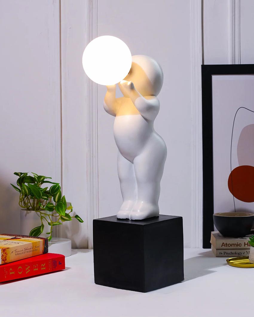 Sophisticated Elegant White Standing Angel Statue Lamp | 6 x 6 x 18 inches