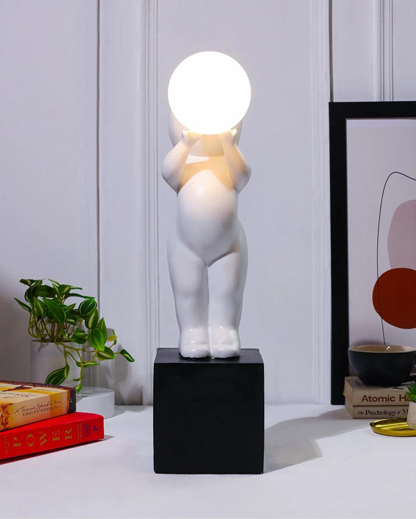 Sophisticated Elegant White Standing Angel Statue Lamp | 6 x 6 x 18 inches