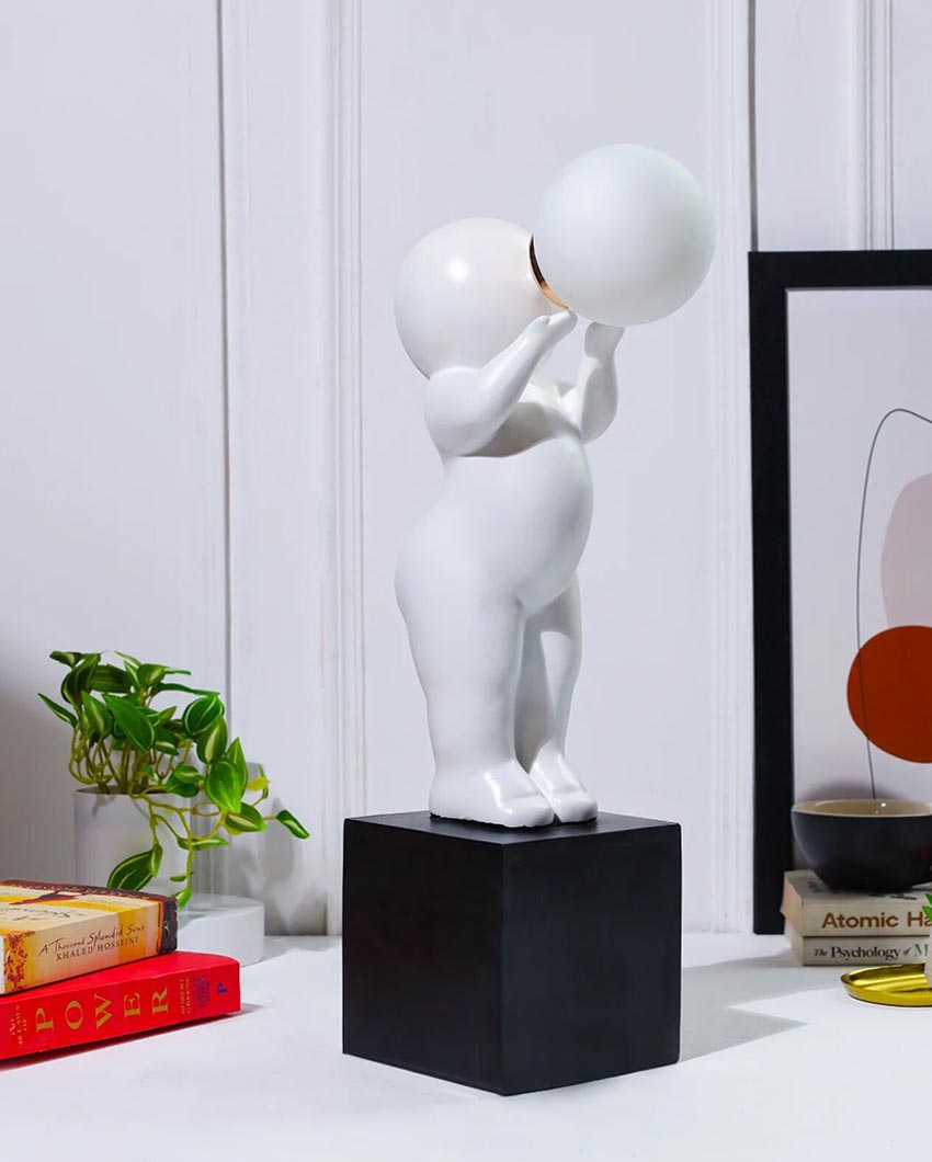 Sophisticated Elegant White Standing Angel Statue Lamp | 6 x 6 x 18 inches