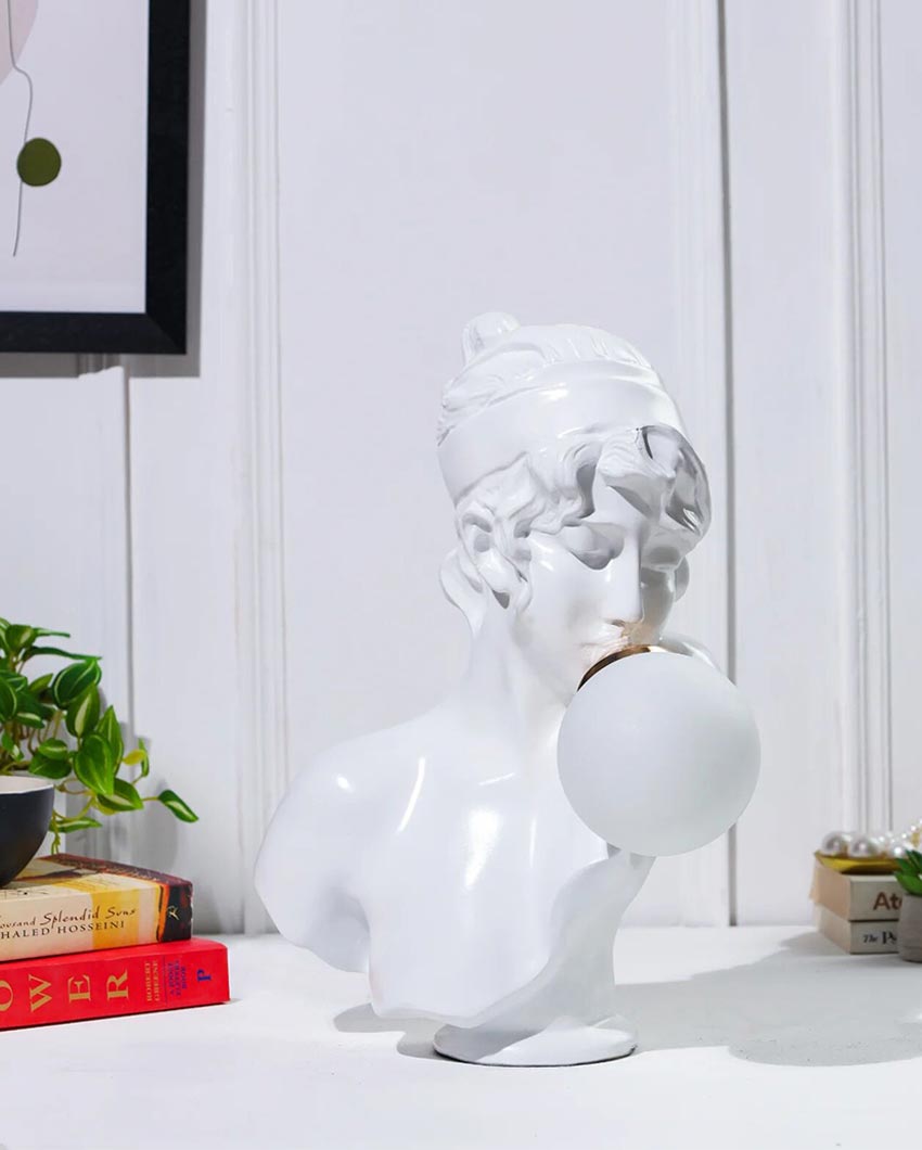 Timeless Classic White Resin Ballerina Sculpture Lamp | 10 x 10 x 15 inches