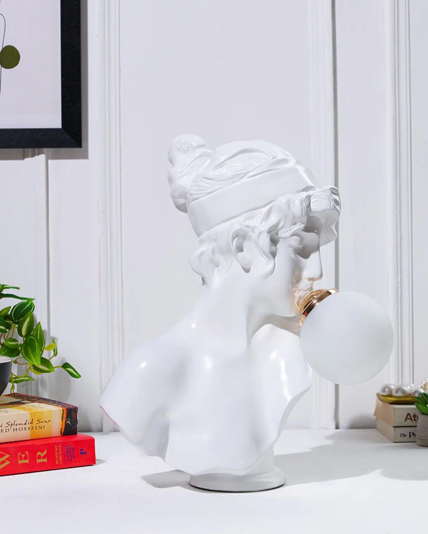 Timeless Classic White Resin Ballerina Sculpture Lamp | 10 x 10 x 15 inches