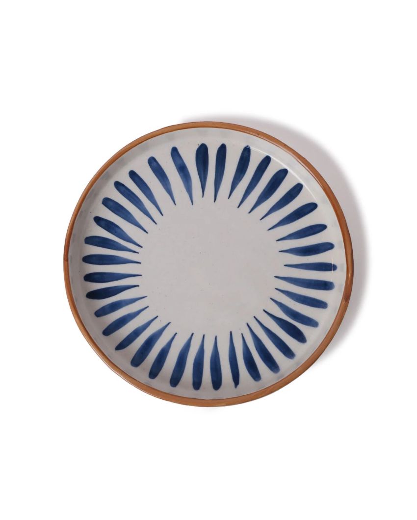 Stunning Radiant Sunburst Ceramic Serving Platter | 8 x 8 x 1 inches