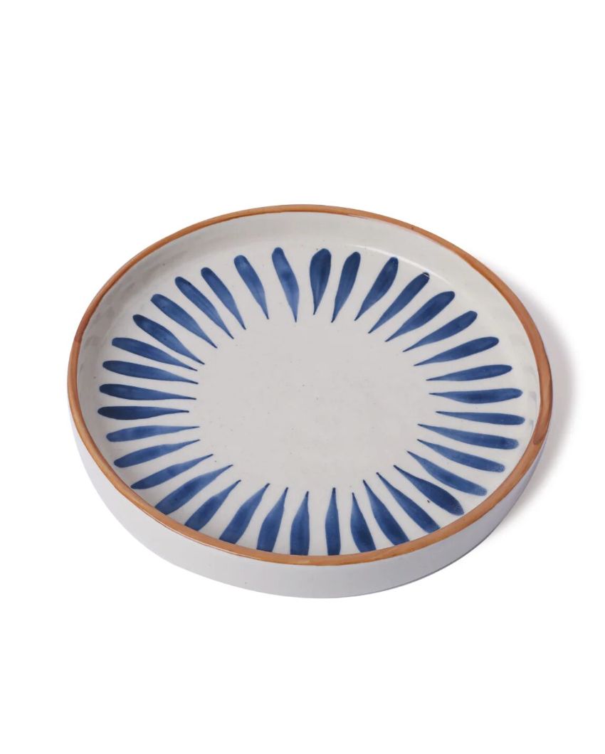 Stunning Radiant Sunburst Ceramic Serving Platter | 8 x 8 x 1 inches