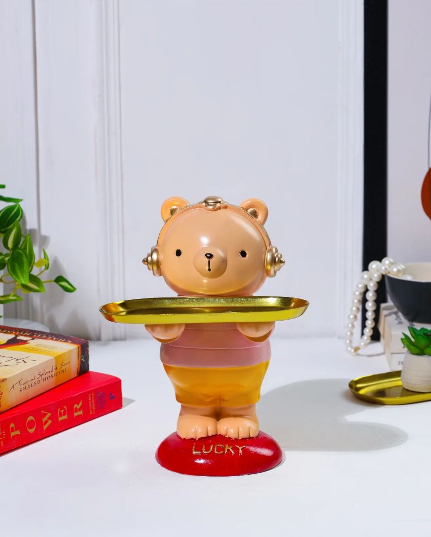 Splendid Luminary Yellow Teddy with Tray | 5 x 4 x 9 inches