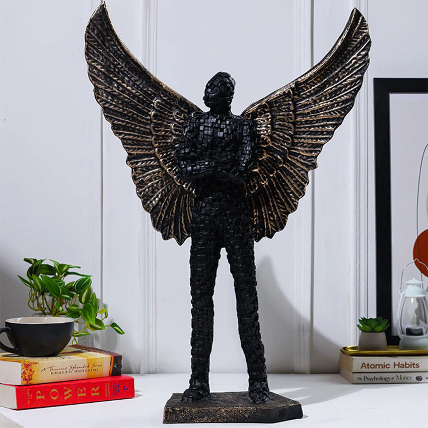 Lavish Flying Stone Man with Wings Sculpture | 15 x 5 x 23 inches