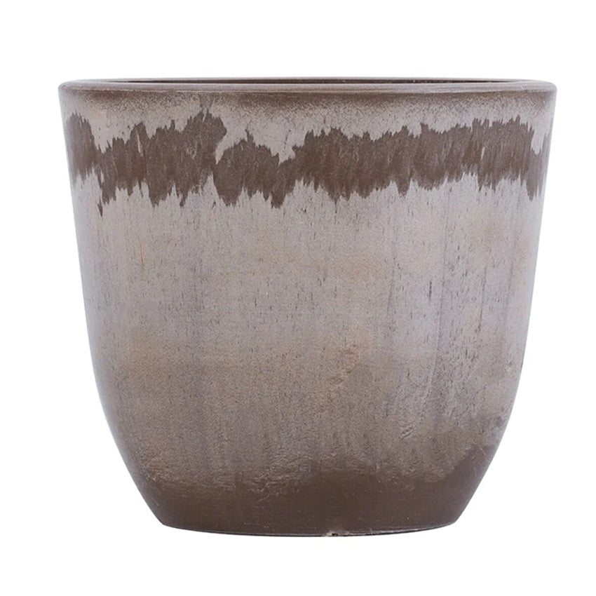 Sophisticated Taupe FRP Dark Grey Pots | Set of 6