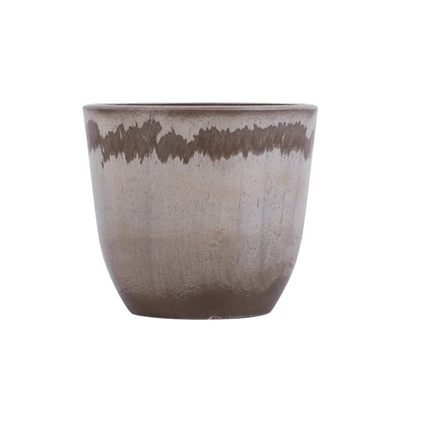Sophisticated Taupe FRP Dark Grey Pots | Set of 6