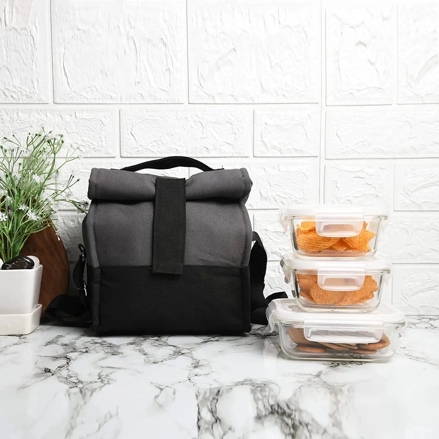 Glass Container Lunch Box | Set of 3 (1 Rectangle + 2 Round)