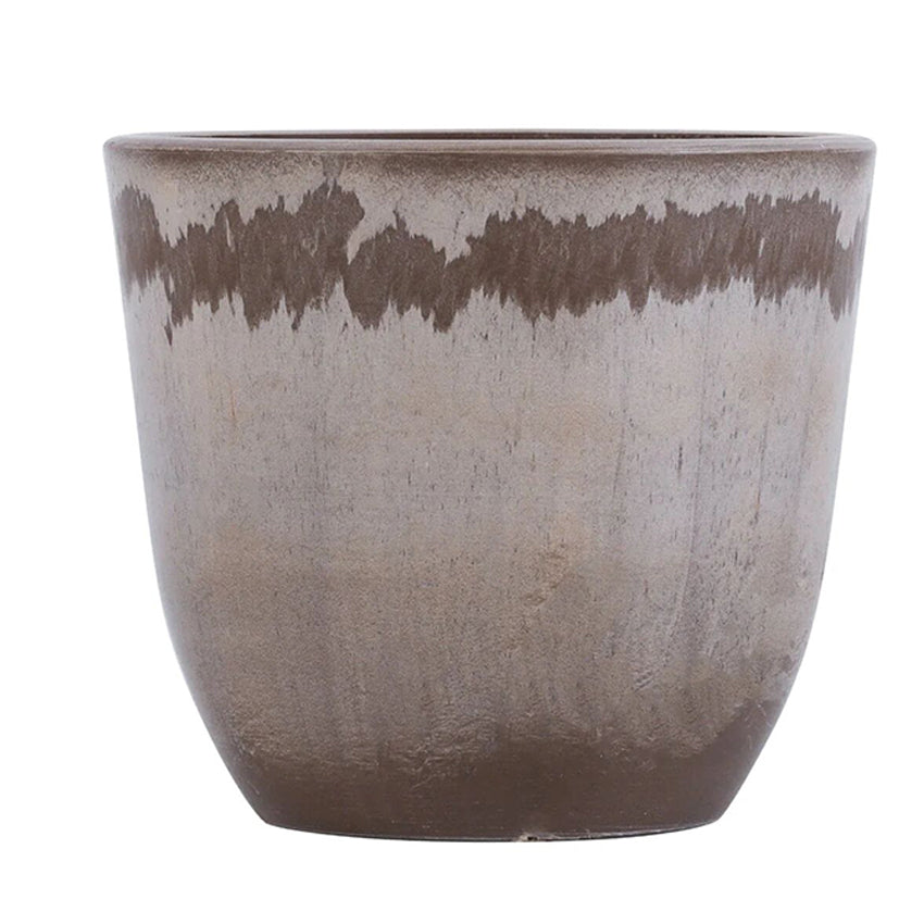 Sophisticated Taupe FRP Dark Grey Pots | Set of 6