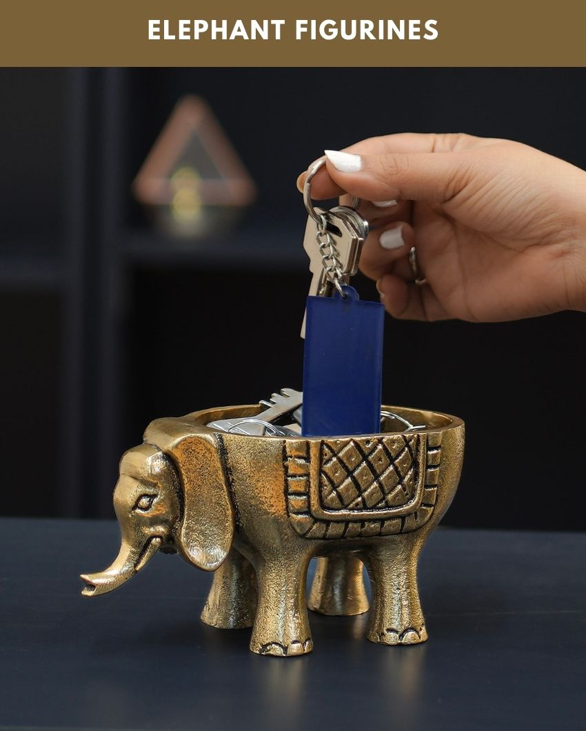 Beautiful Golden Design Elephant Planter | 3 x 6 inches