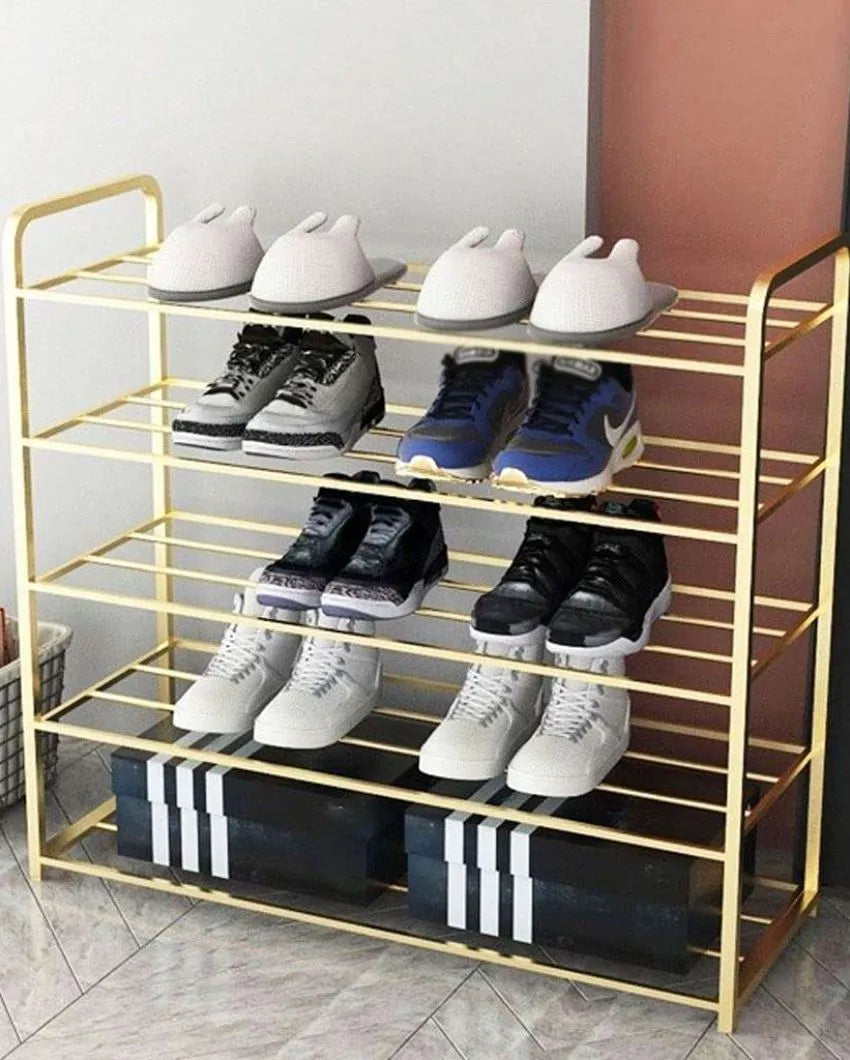5 Tier Metal Shoe Rack 32 x 12 x 30 inches Dusaan