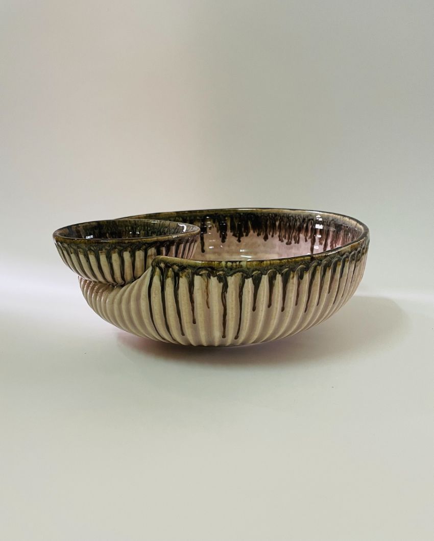 Roseate Small Dip Ceramic Serving Bowl | 8 x 4 inches