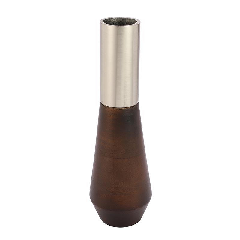 Tall Deidra Wooden & Aliminium Vase | Multiple Colors