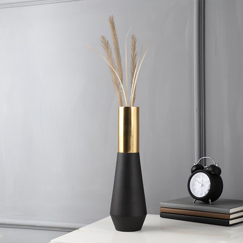 Tall Deidra Wooden & Aliminium Vase | Multiple Colors