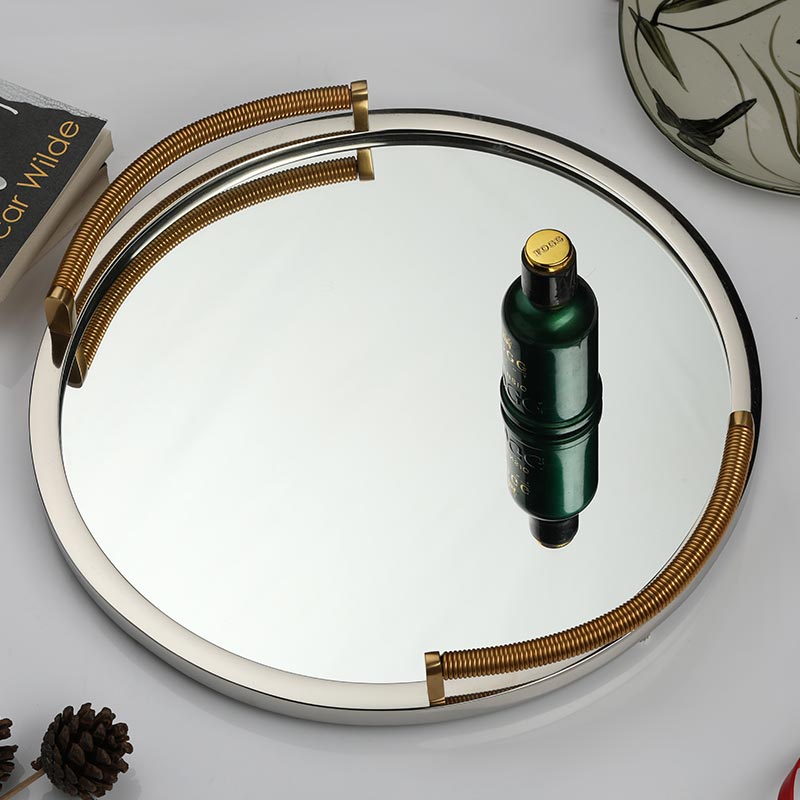 Allie Large Mirror Tray | Multiple Colors Gold Silver