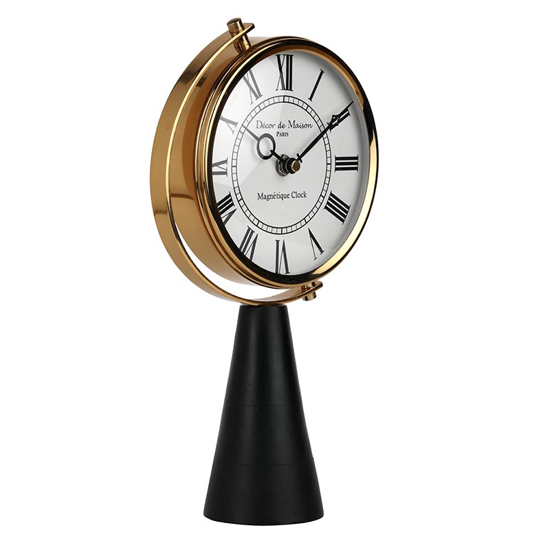 Wood's Pedestal Table Clock | Multiple Colors Gold
