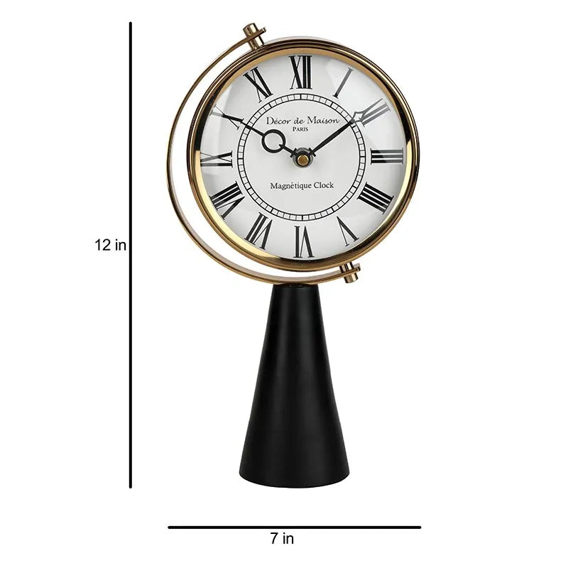 Wood's Pedestal Table Clock | Multiple Colors Gold