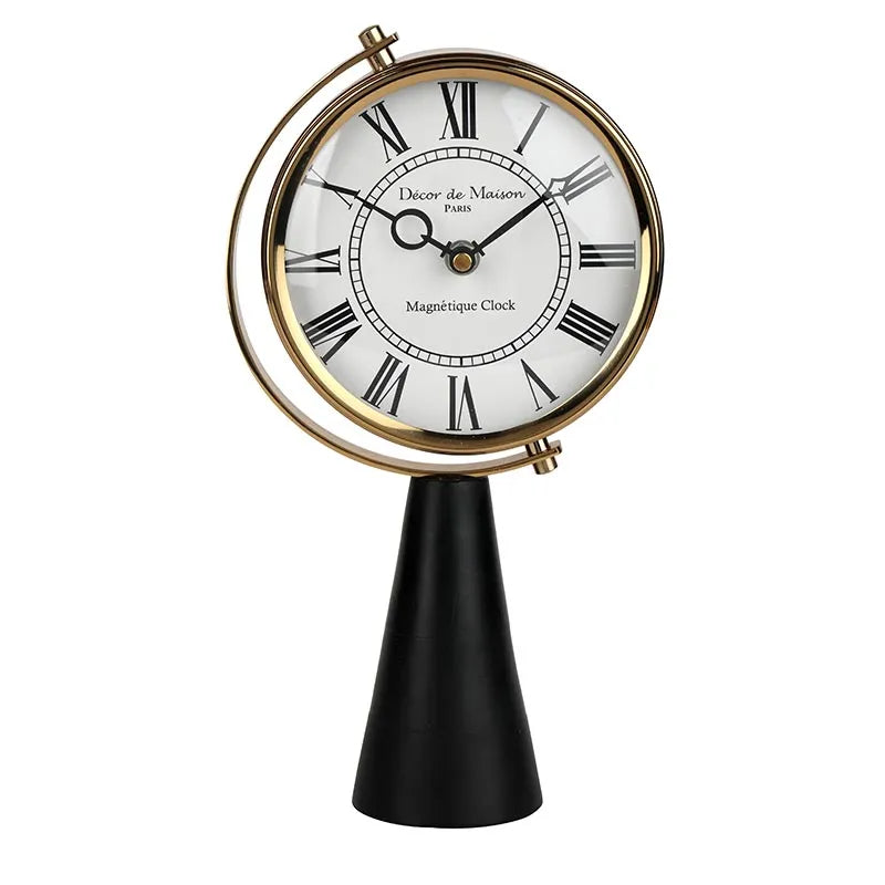Wood's Pedestal Table Clock | Multiple Colors Gold