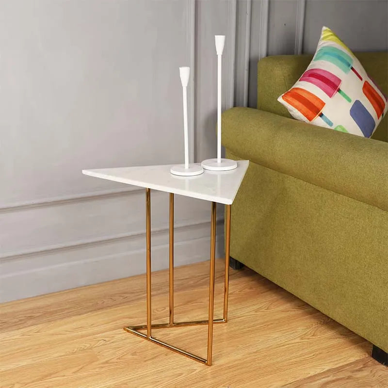 Marbled Steel Triangle Nesting Small Size Tables | Multiple Colors