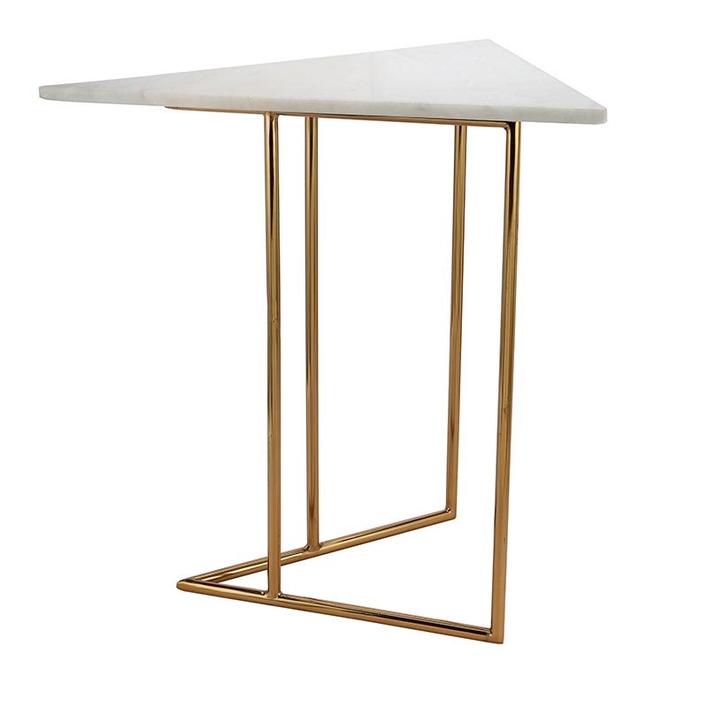 Marbled Steel Triangle Nesting Small Size Tables | Multiple Colors