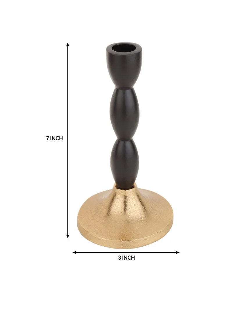 Spiral Aluminum Candle Holder Black