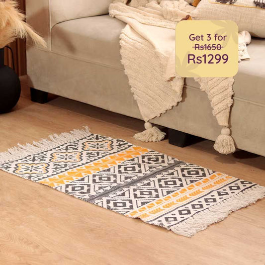 Rangoli Pattern Multicolor Cotton Floormat | 34 x 21 inches
