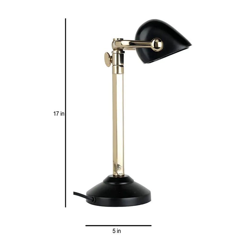 Handcrafted Black/Gold Adjustable Banker's Table Lamp Default Title