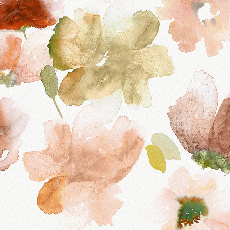 Red Painted Style Water Color Big Floral Wallpaper | Multiple Options Soft feel