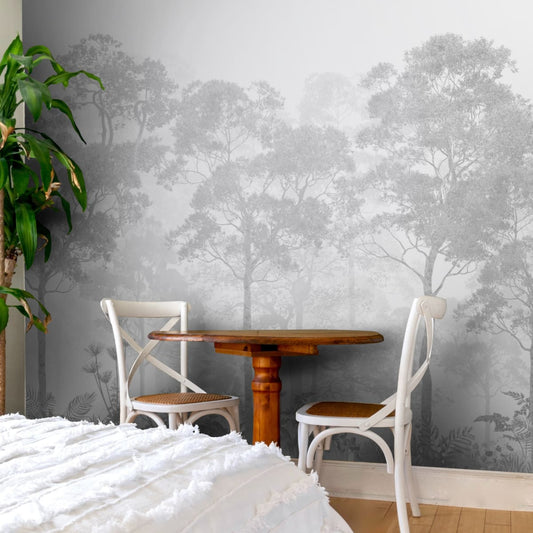 Grisaille Style Forest Theme Wallpaper | Multiple Options Soft feel