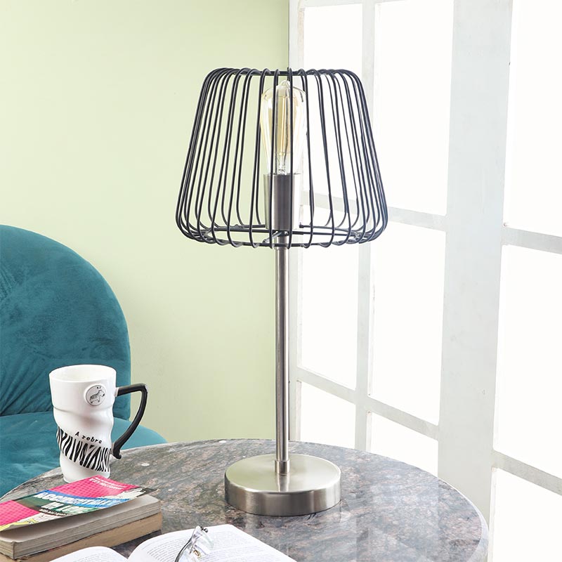 The Confined Bulb Table Lamp In Pewter Finish Default Title