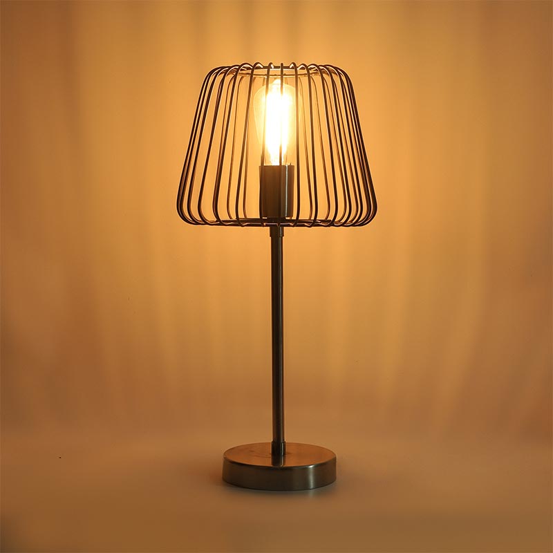 The Confined Bulb Table Lamp In Pewter Finish Default Title