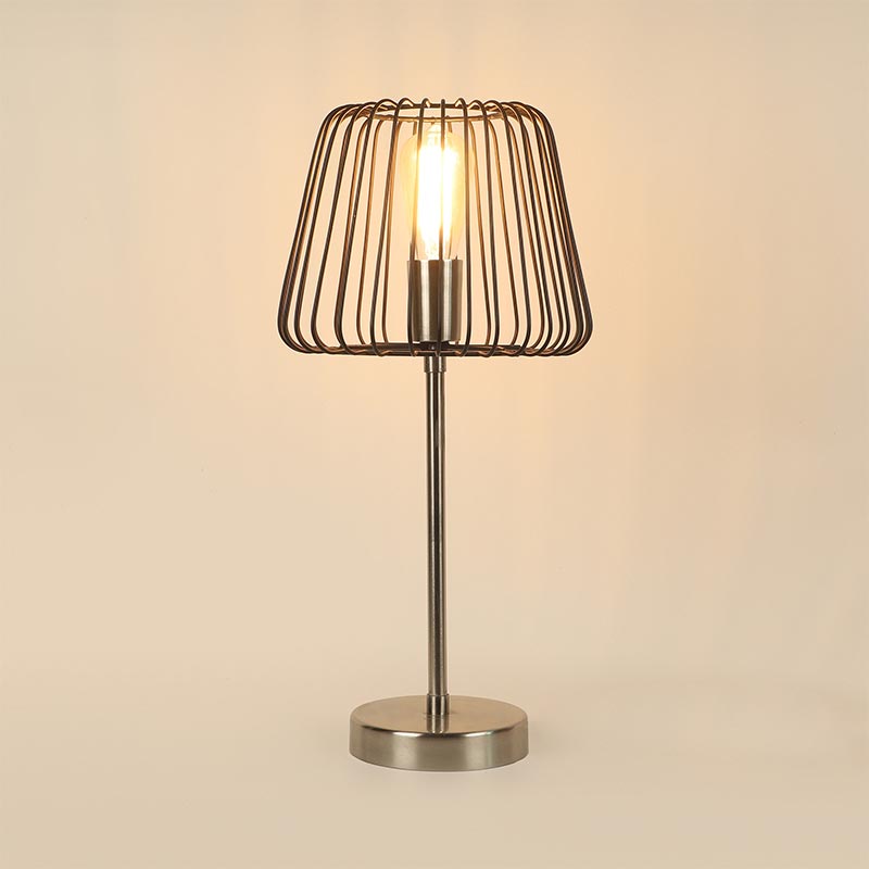 The Confined Bulb Table Lamp In Pewter Finish Default Title